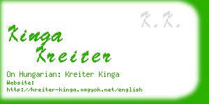 kinga kreiter business card